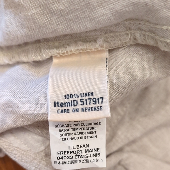 L.L. Bean Women's Beige Linen Cropped Capri Pants - Picture 7 of 13